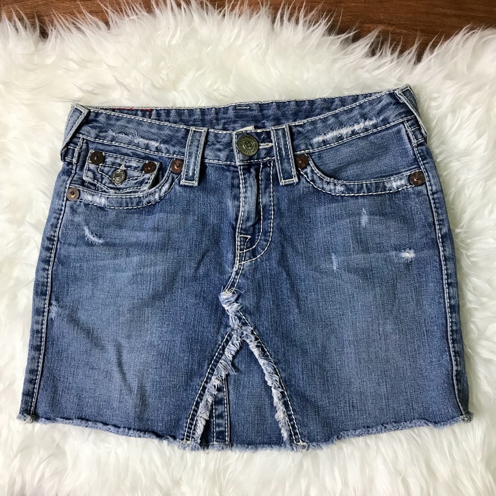 True Religion Mini Denim Skirt Size 28
